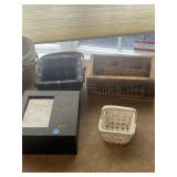 Baskets and wooden boxes