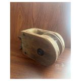 Wooden barn pulley