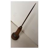 Early Wood And Metal Handle Ice Pick/Awl