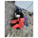 Life, jackets, blowup boat, etc.
