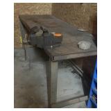 Metal table and vice
