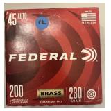 Federal 200 rounds of 45 auto amMO-NO SHIPPING