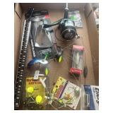 Fishing reel, sinking jigs, etc.