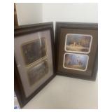 Dear and hunters framed print