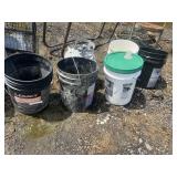 Propane tank and buckets