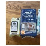 Doggy wipes and pee pads
