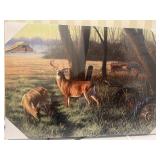 Deer print on canvas