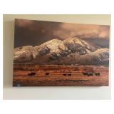 Cows on the open planes wall decoration