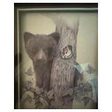 Bear and squirrel framed print