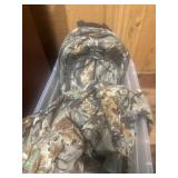 Camo jacket, size, large and backpack