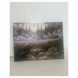 Fishing scene on canvas, northern promotions