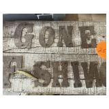 Gone fishing wooden sign