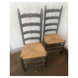 Wooden weaved bottom chairs