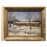 Painting on board of barn signed CARMACK