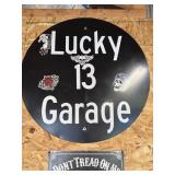 Lucky 13 garage sign