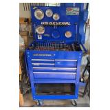 US general rolling toolbox with tools