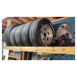 Set a four Chevy aluminum wheels and tires