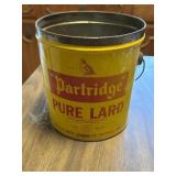Partridge, pure bar advertising can full of