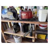 Gas can fluids contents of shelf