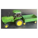 John Deere toy tractor with wagon