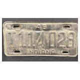1946 Indiana license plate