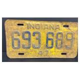 1947 Indiana license plate
