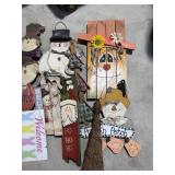 Holiday wooden and other decorations