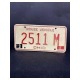 Ohio house and vehicle license plate 1980