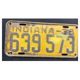 1939 Indiana license plate