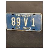 1967 Ohio license plate for trailer