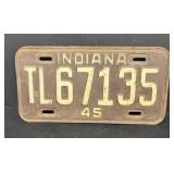 1945 Indiana license plate