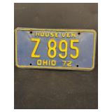 1972 Ohio house vehicle license plate