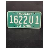 1973 Ohio trailer license plate