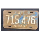 1948 Indiana license plate