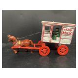 Cast-iron fresh milk, horse, and wagon