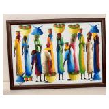 Hand painted African women signed J. CLAUDES on