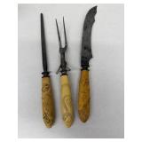 Antique carving set