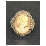 Cameo Sterling silver ring 6 1/2