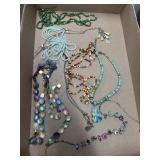 Costume jewelry beaded and other necklaces