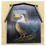 Handpainted chicken wall decoration