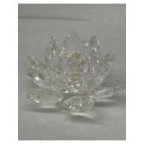 Glass flower candle holder
