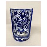Hand-painted pottery candle holder