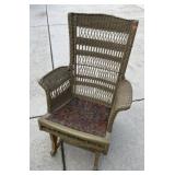 Vintage wicker platform rocker