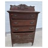 Five drawer antique dresser