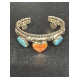 Heart bracelet unmarked looks to be sterling