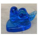 Lovebird blue paperweight