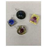 Glass jewelry pendants