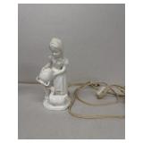 Light up figurine of girl feeding ducks from Japan