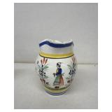 Quimper hand painted water pitcher France