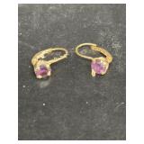 14k gold earrings w/purple stones-Special Payment